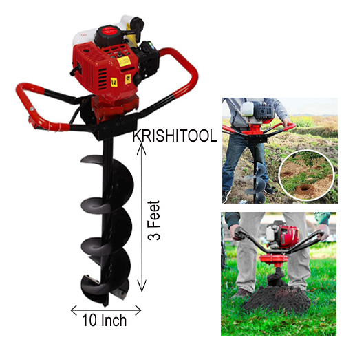 Buy Heavy Duty Earth Auger 52CC with 10 inch Bit Auger Drill - Krishitool.com